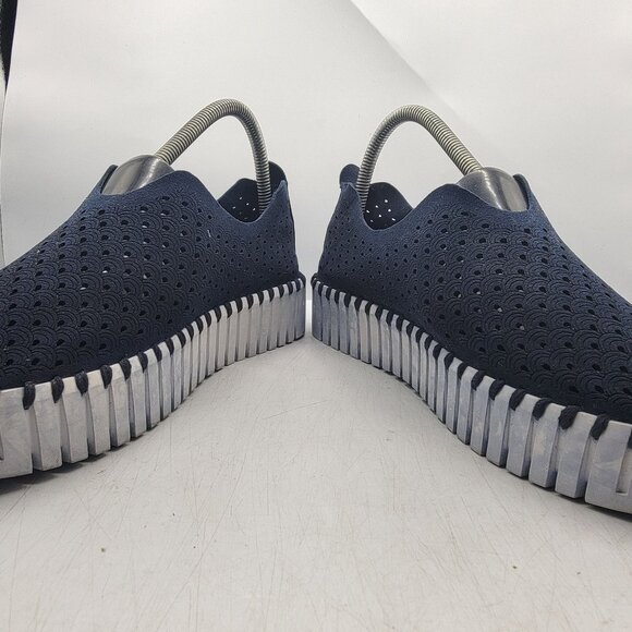 Ilse Jacobsen Plateau Womens 10 Tulip Shoes Slip on Navy Platform Comfort - Picture 3 of 13